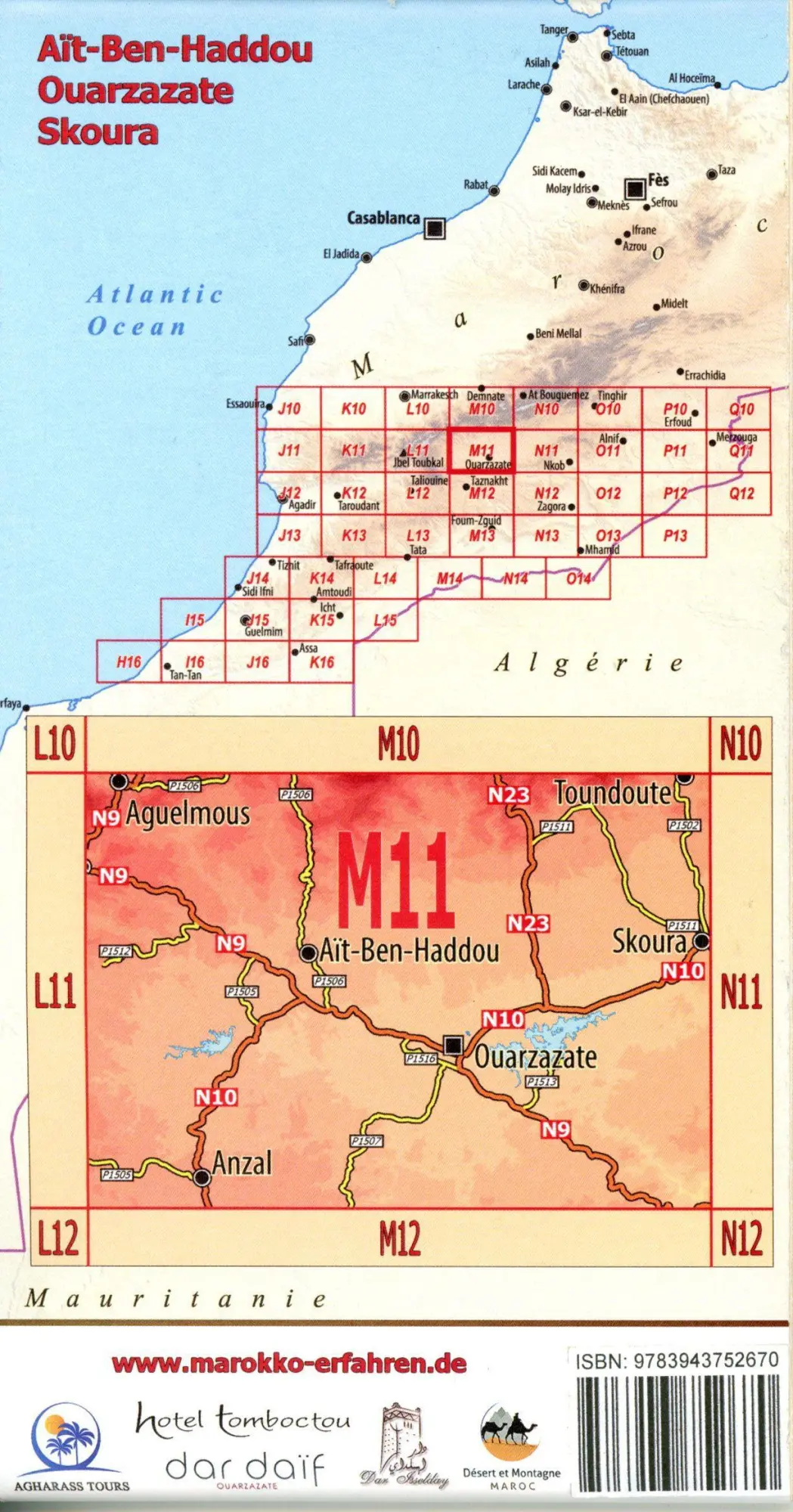 Bild: 9783943752670 | M11: Aït Ben Haddou - Ouarzazate - Skoura 1:120.000 + GPS-Waypoints