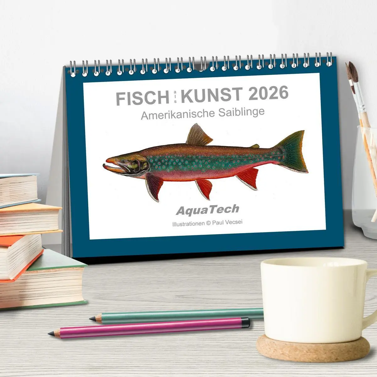 Bild: 9783516502770 | Fisch als Kunst 2026: Amerikanische Saiblinge (Tischkalender 2026...
