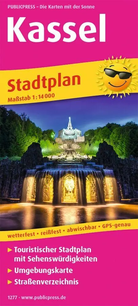 Cover: 9783961322770 | Kassel. Stadtplan 1:14 000 | (Land-)Karte | Stadtplan (PUBLICPRESS)