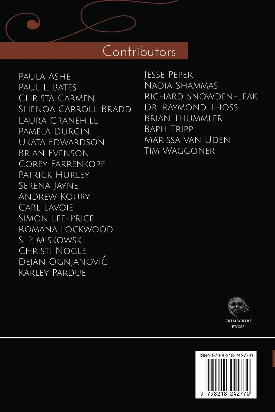 Rückseite: 9798218242770 | Vastarien | A Literary Journal vol. 6, issue 1 | Brian Evenson | Buch