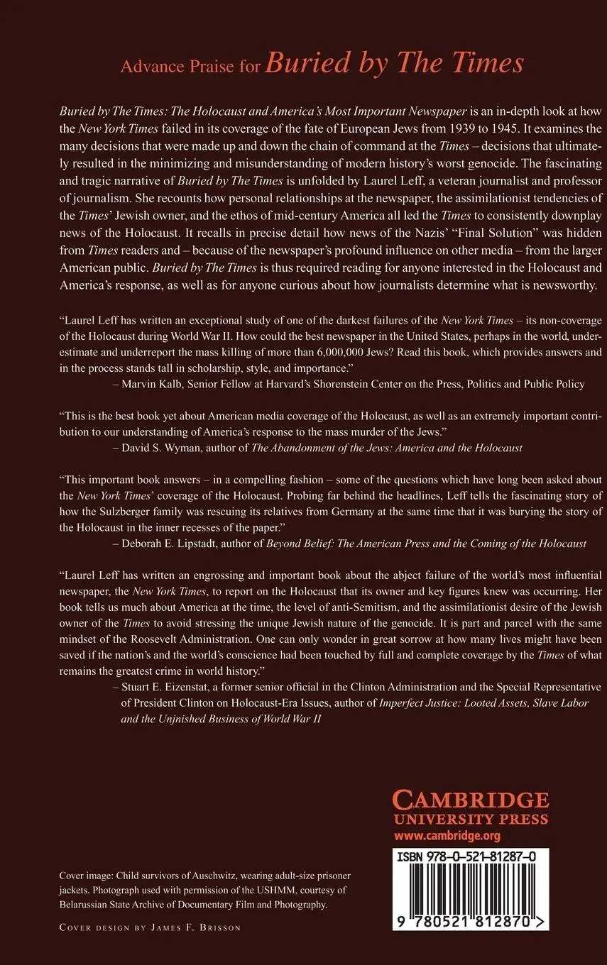 Rückseite: 9780521812870 | Buried by the Times | Laurel Leff | Buch | Englisch | 2016