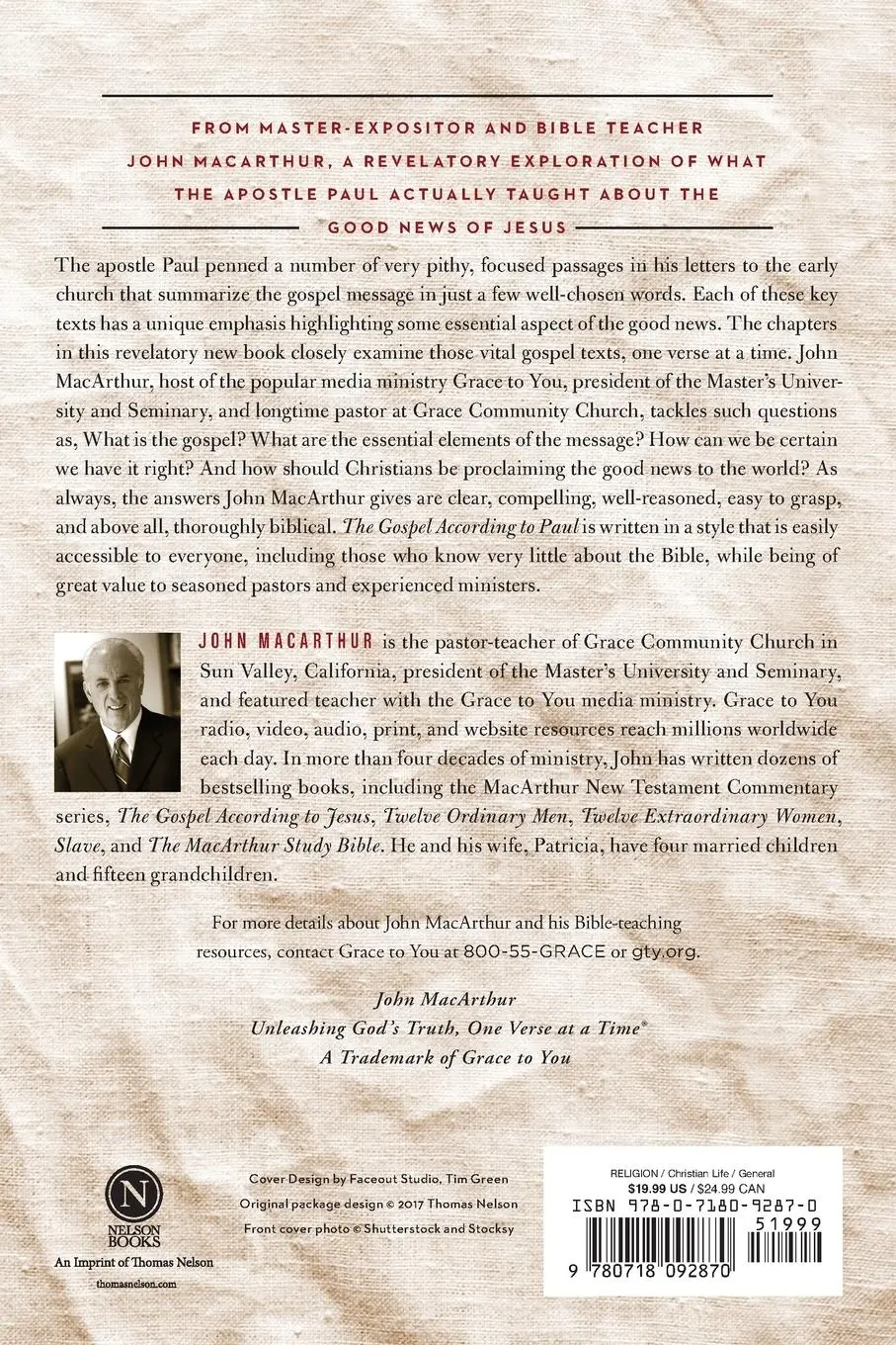 Rückseite: 9780718092870 | Gospel According to Paul | Thomas Nelson | Taschenbuch | Englisch