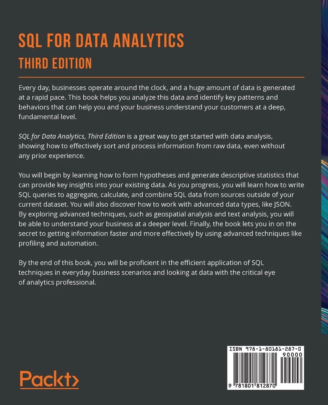 Rückseite: 9781801812870 | SQL for Data Analytics - Third Edition | Jun Shan (u. a.) | Buch