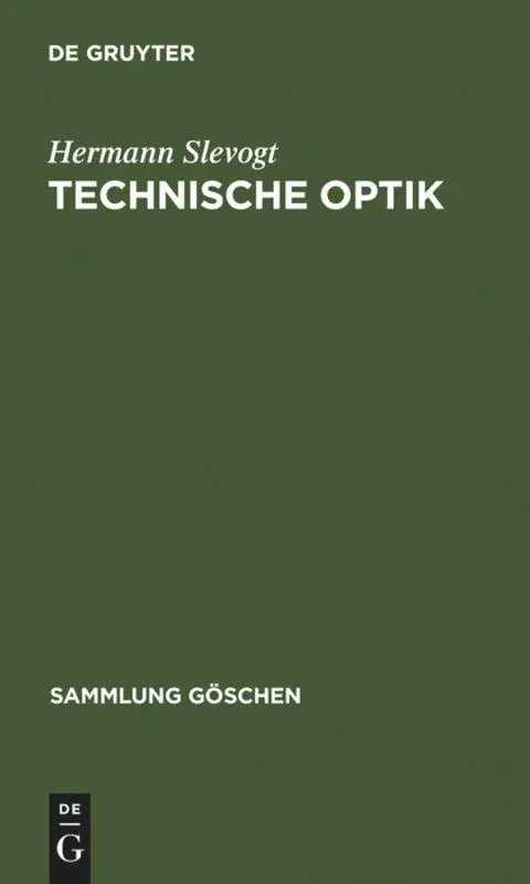 Cover: 9783110042870 | Technische Optik | Hermann Slevogt | Buch | 308 S. | Deutsch