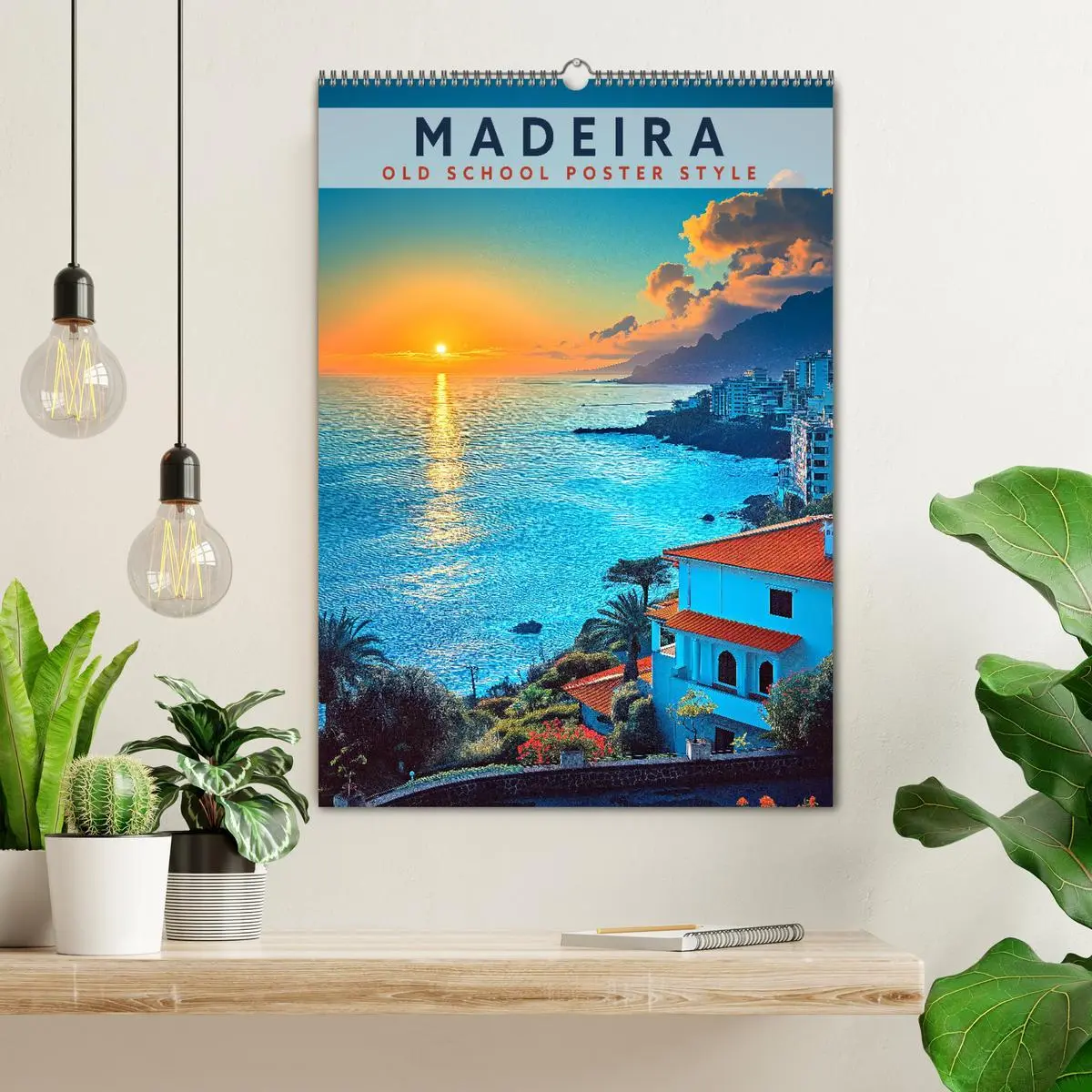 Bild: 9783516282870 | Madeira - Old School Poster Style (Wandkalender 2026 DIN A2 hoch),...