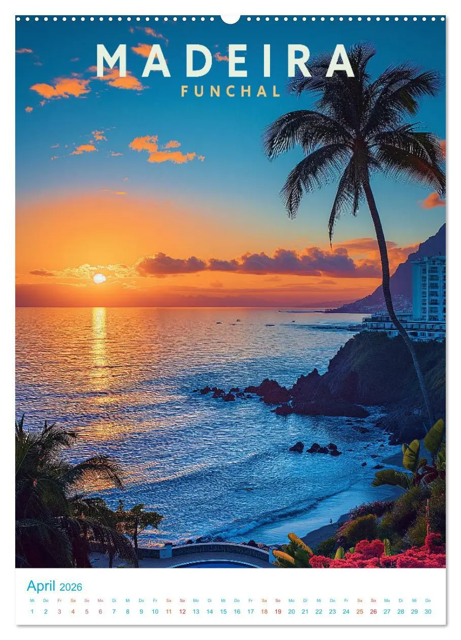 Bild: 9783516282870 | Madeira - Old School Poster Style (Wandkalender 2026 DIN A2 hoch),...