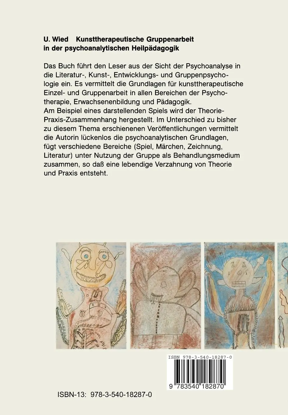 Rückseite: 9783540182870 | Kunsttherapeutische Gruppenarbeit in der psychoanalytischen...