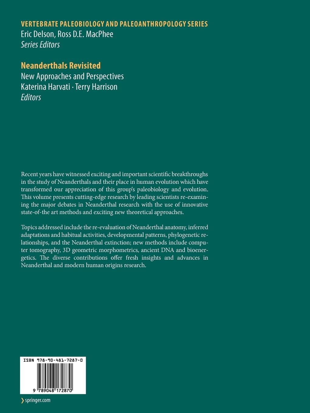 Rückseite: 9789048172870 | Neanderthals Revisited | New Approaches and Perspectives | Taschenbuch