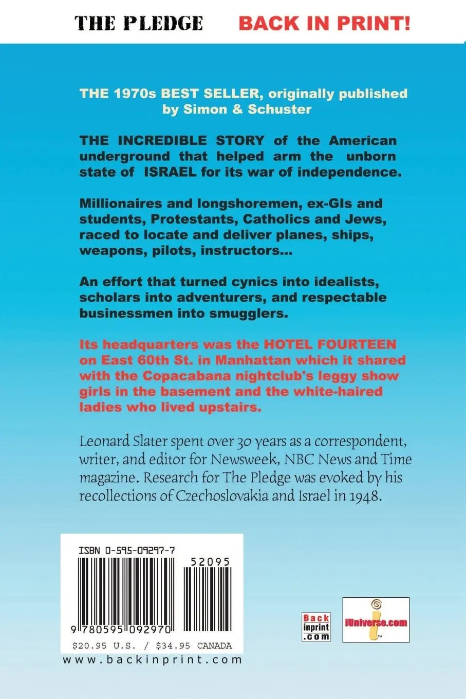 Rückseite: 9780595092970 | The Pledge | Leonard Slater | Taschenbuch | Kartoniert / Broschiert