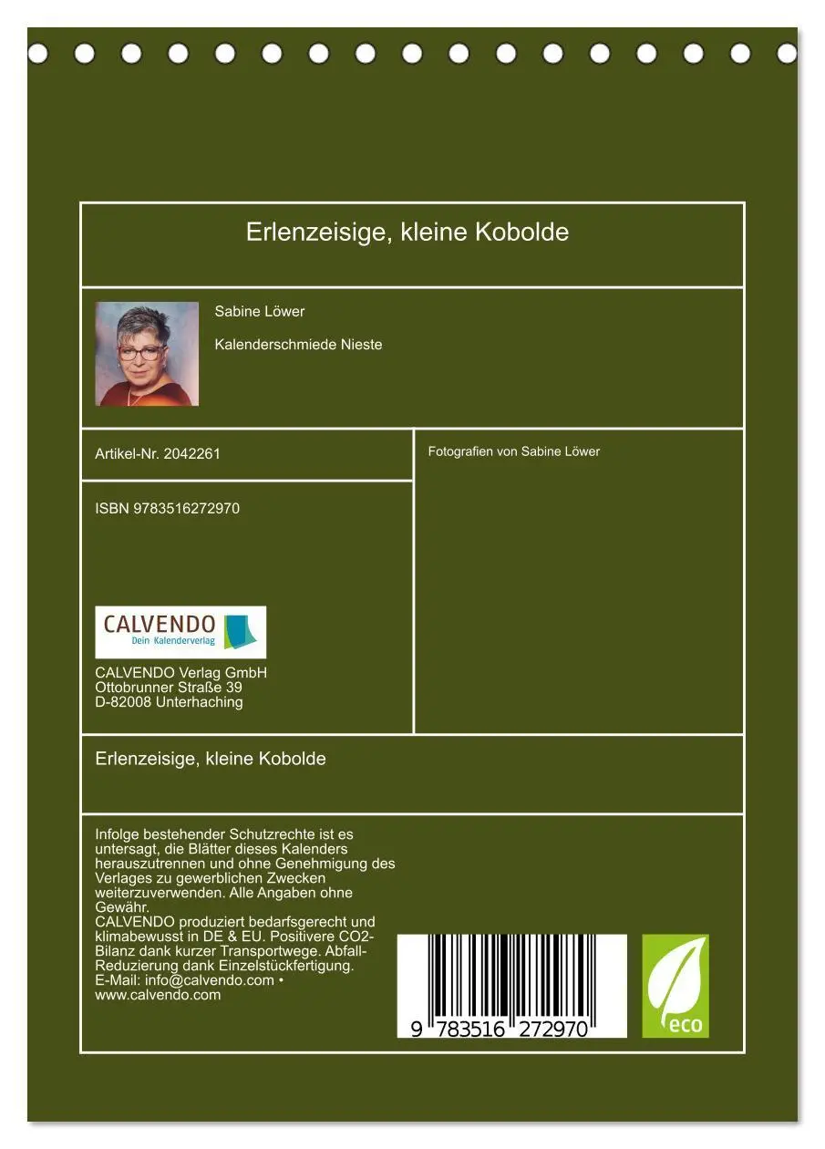 Bild: 9783516272970 | Erlenzeisige, kleine Kobolde (Tischkalender 2026 DIN A5 hoch),...