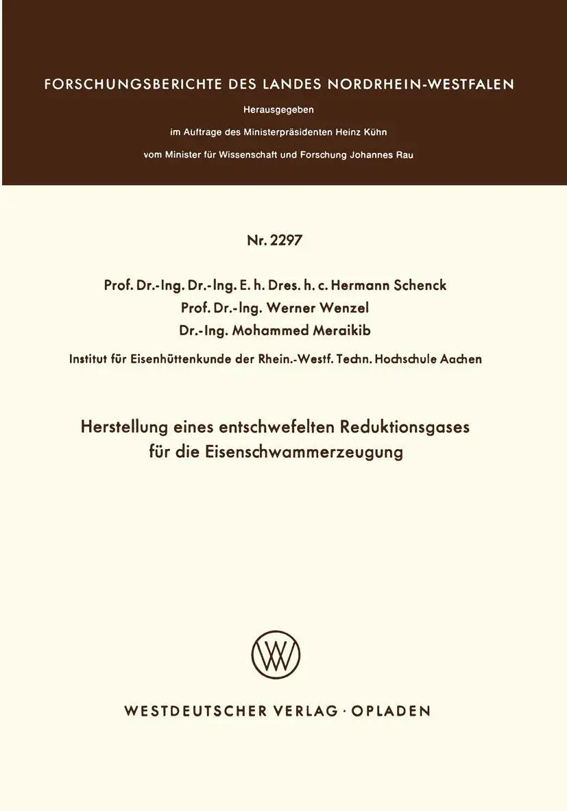 Cover: 9783531022970 | Herstellung eines entschwefelten Reduktionsgases für die...