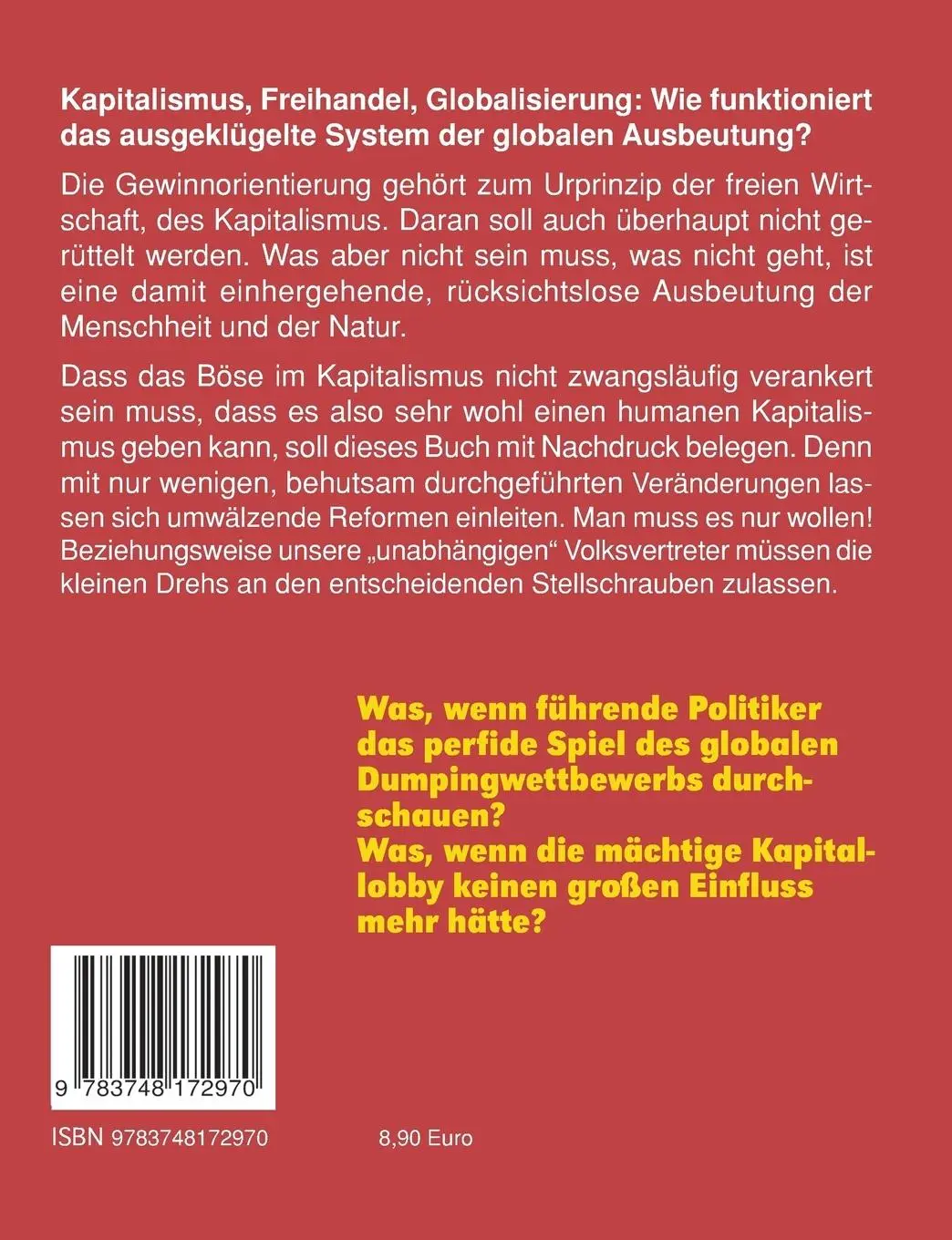 Rückseite: 9783748172970 | Kapitalismus, Zollfreihandel, Globalisierung: Das Kontrabuch | Müller