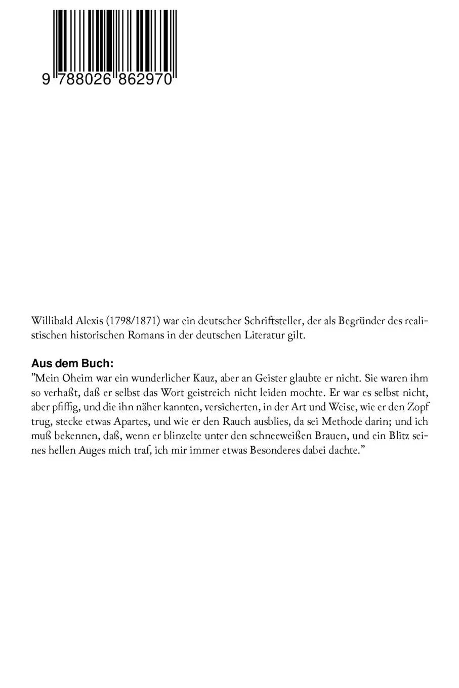 Rückseite: 9788026862970 | Pommersche Gespenster | Willibald Alexis | Taschenbuch | Englisch