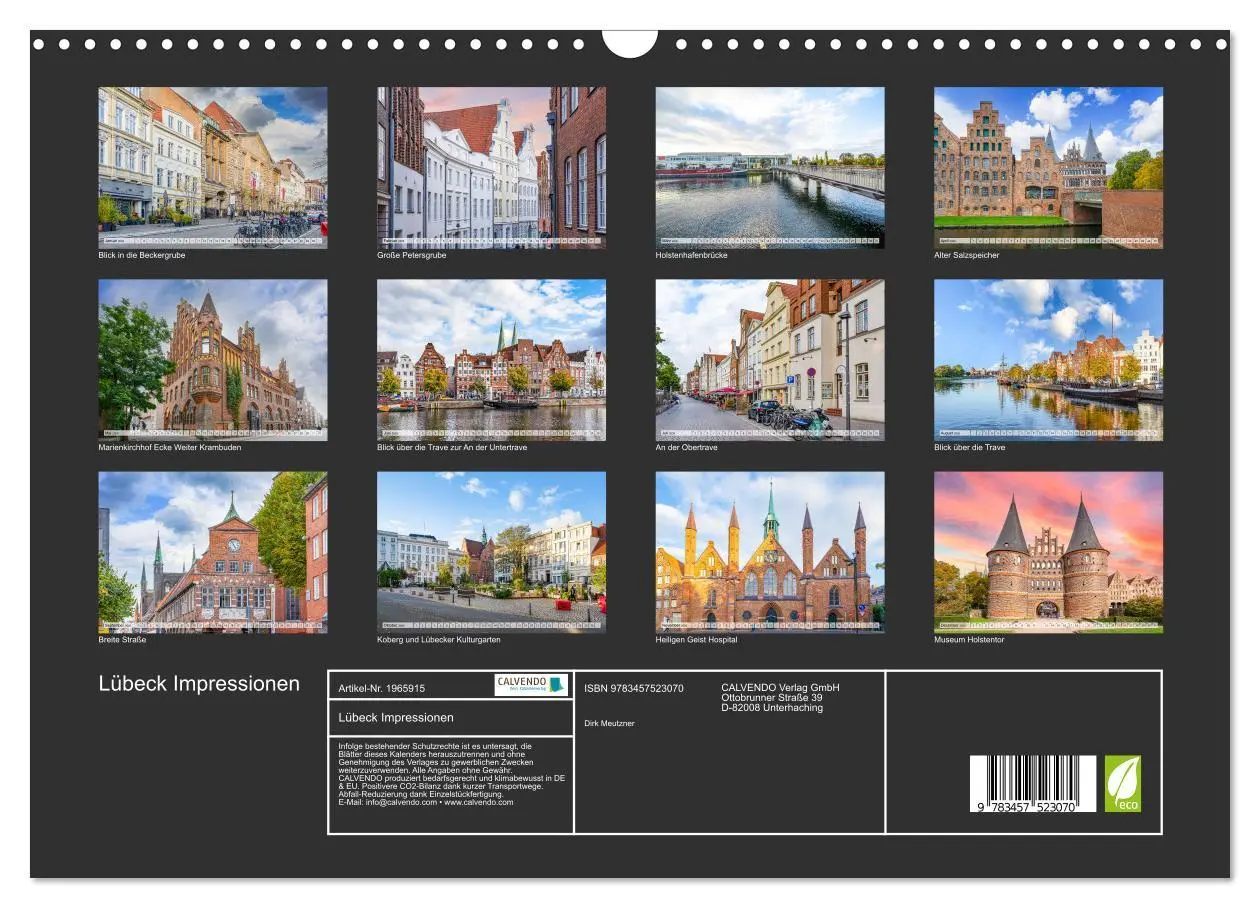 Bild: 9783457523070 | Lübeck Impressionen (Wandkalender 2026 DIN A3 quer), CALVENDO...