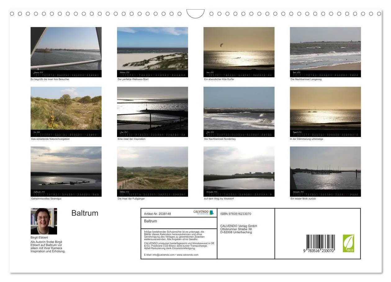 Bild: 9783516233070 | Baltrum (Wandkalender 2026 DIN A3 quer), CALVENDO Monatskalender