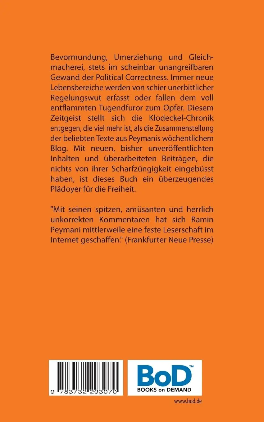 Rückseite: 9783732293070 | Die Klodeckel-Chronik | Eine Gesellschaft auf dem Irrweg | Peymani