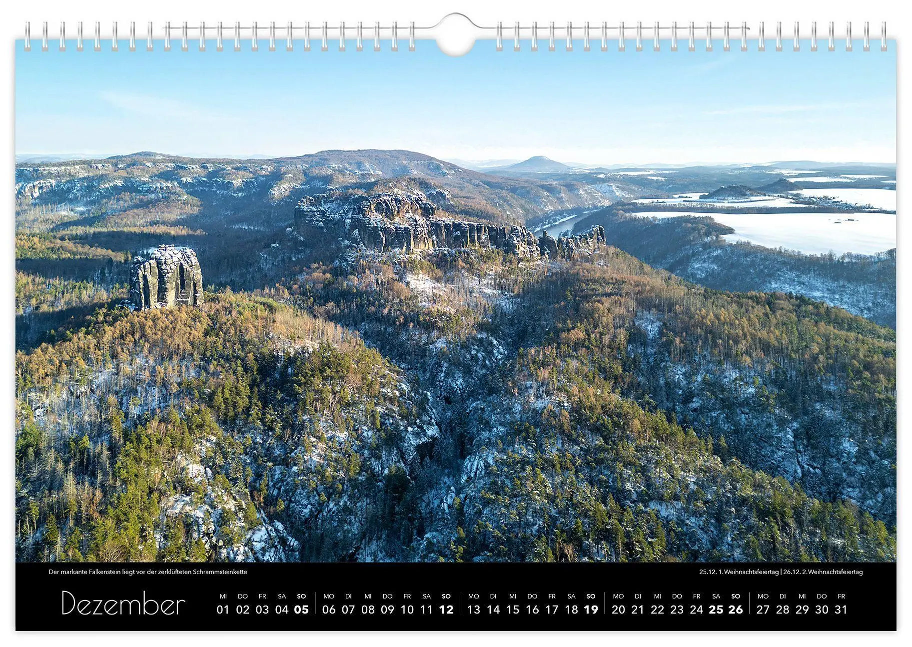 Bild: 9783912303070 | Kalender Sächsische Schweiz Luftaufnahmen 2027 | Peter Schubert | 2027