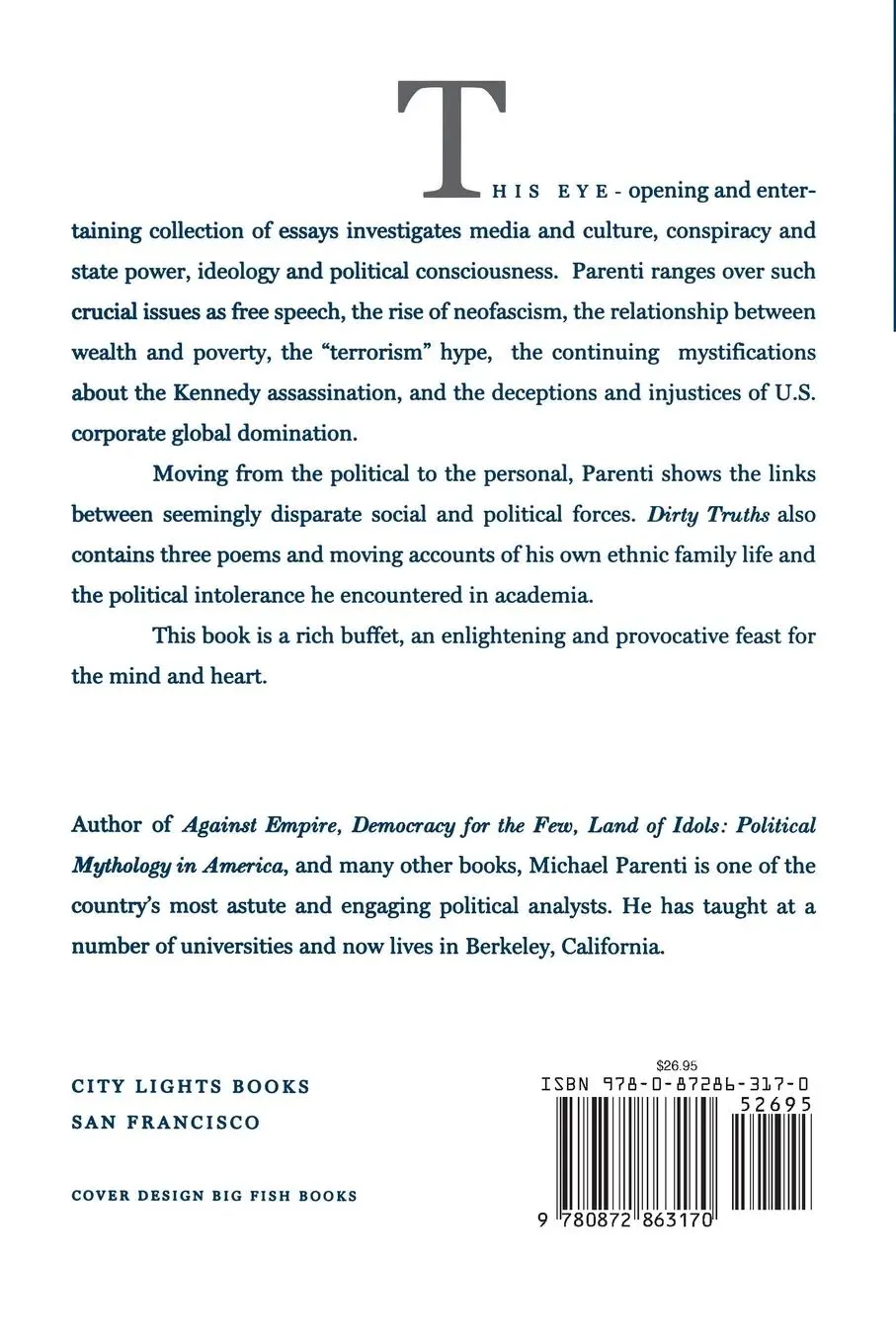 Rückseite: 9780872863170 | Dirty Truths | Michael Parenti | Taschenbuch | Kartoniert / Broschiert