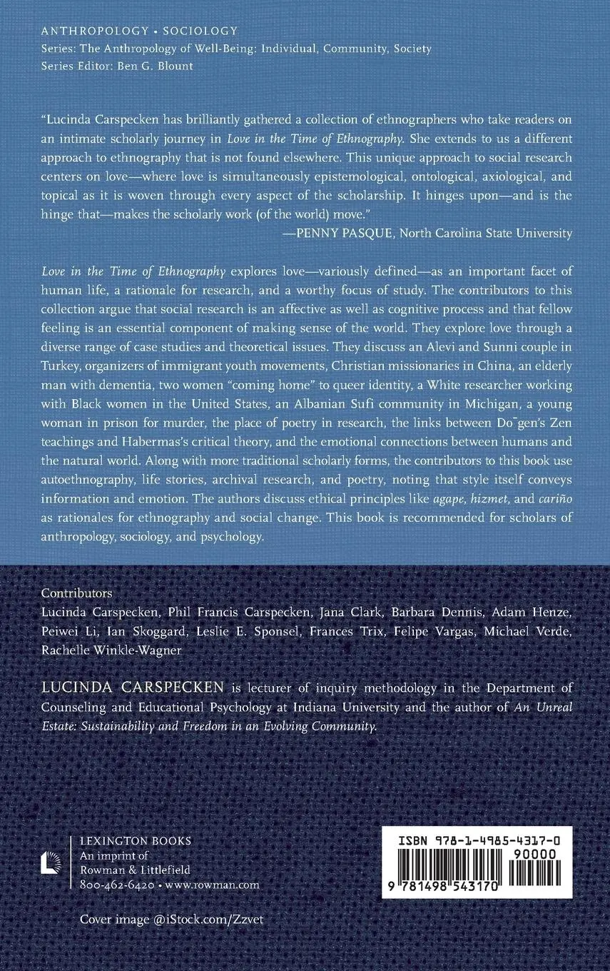 Rückseite: 9781498543170 | Love in the Time of Ethnography | Lucinda Carspecken | Buch | Englisch
