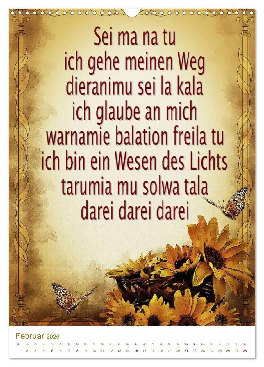 Bild: 9783516393170 | Heilende Mantras in der Lichtsprache des Universums (Wandkalender...
