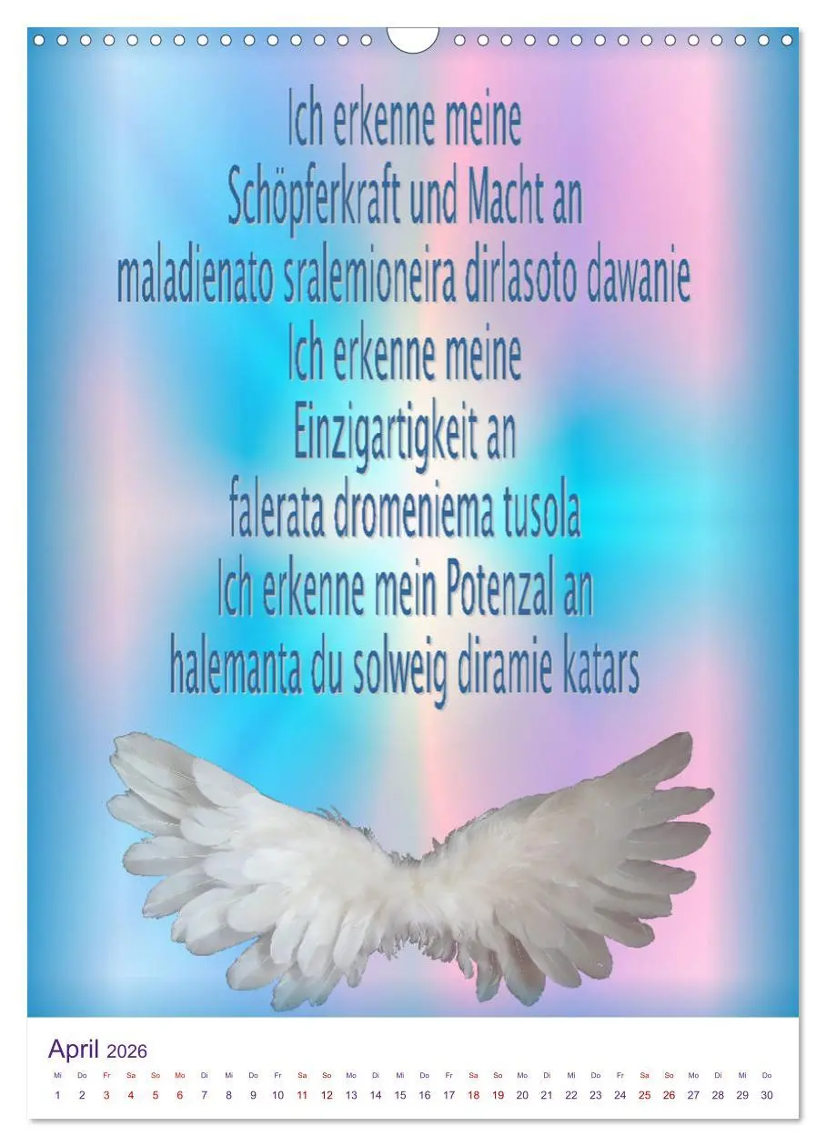 Bild: 9783516393170 | Heilende Mantras in der Lichtsprache des Universums (Wandkalender...