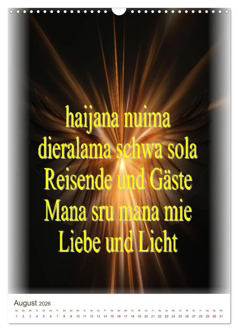 Bild: 9783516393170 | Heilende Mantras in der Lichtsprache des Universums (Wandkalender...