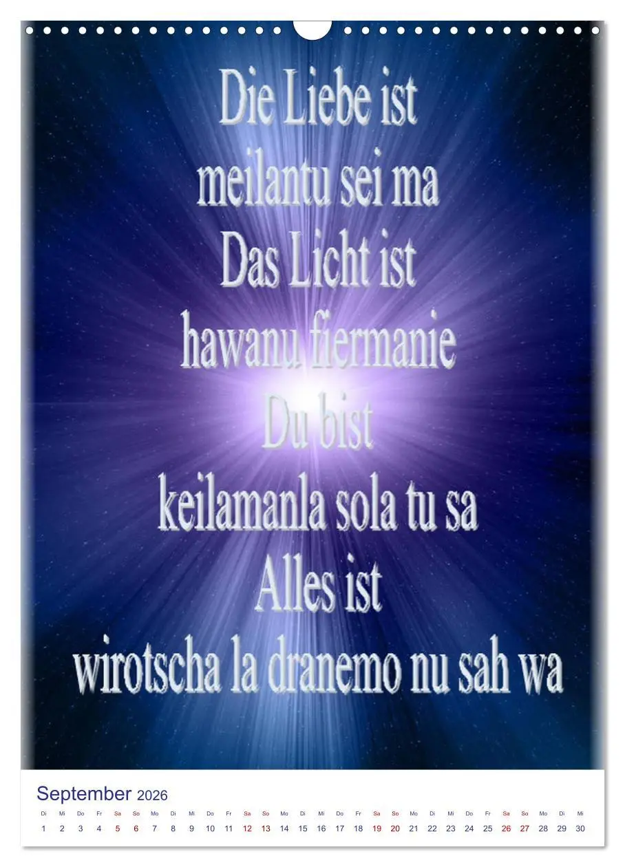 Bild: 9783516393170 | Heilende Mantras in der Lichtsprache des Universums (Wandkalender...