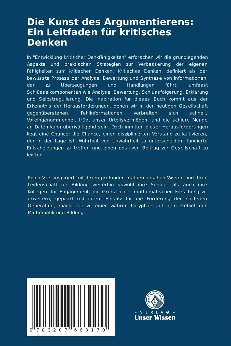 Rückseite: 9786207663170 | Die Kunst des Argumentierens: Ein Leitfaden für kritisches Denken