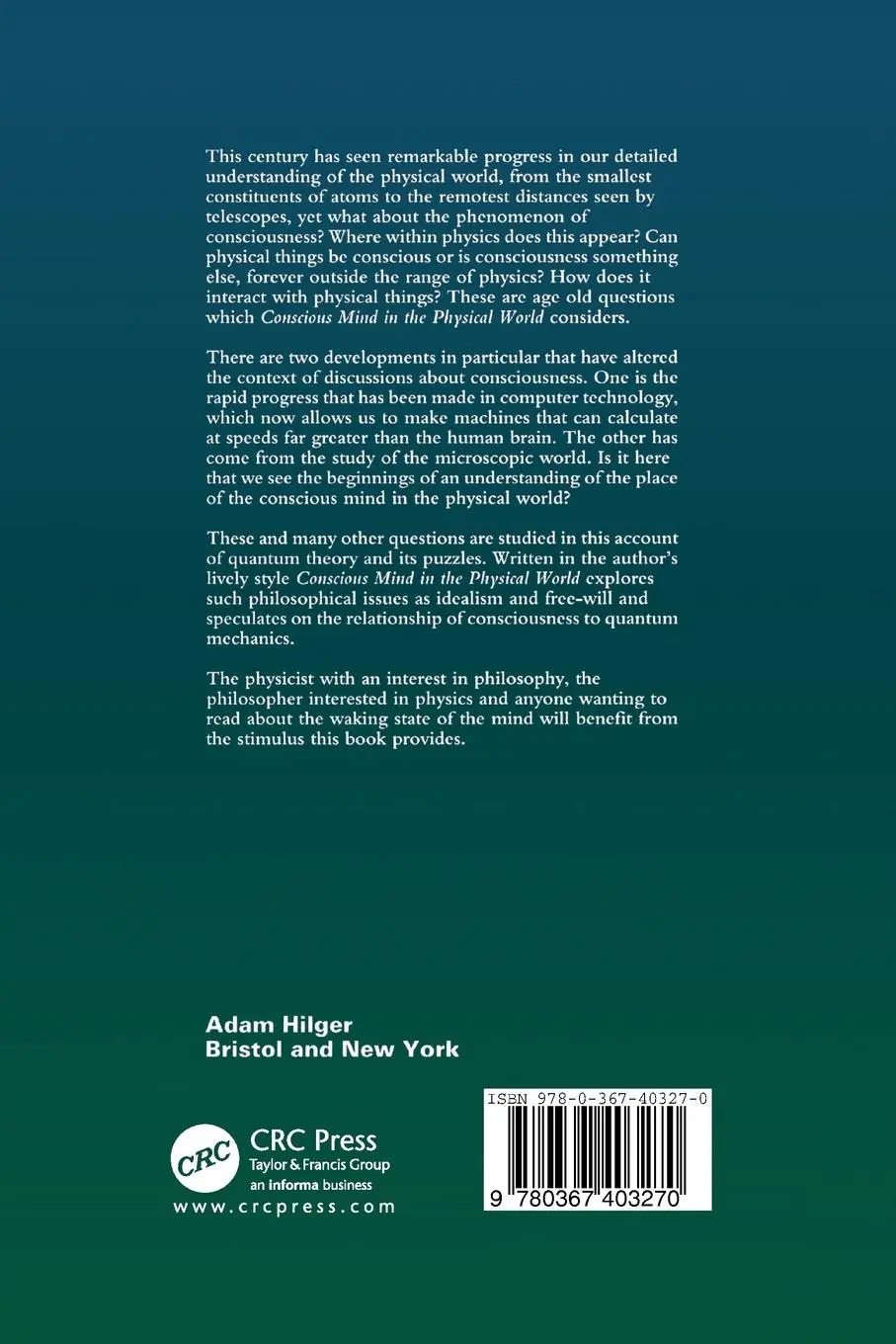 Rückseite: 9780367403270 | Conscious Mind in the Physical World | E J Squires | Taschenbuch