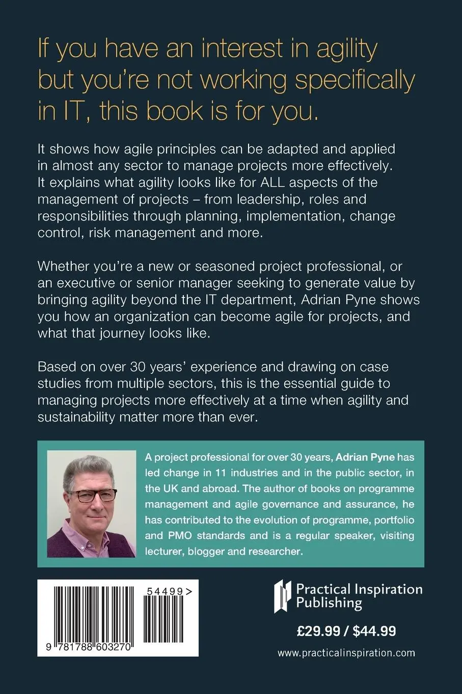 Rückseite: 9781788603270 | Agile Beyond IT | Adrian Pyne | Taschenbuch | Kartoniert / Broschiert