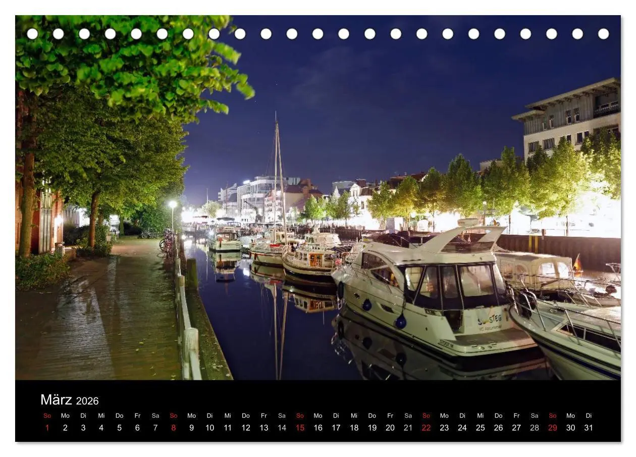 Bild: 9783516073270 | Oldenburg bei Nacht (Tischkalender 2026 DIN A5 quer), CALVENDO...