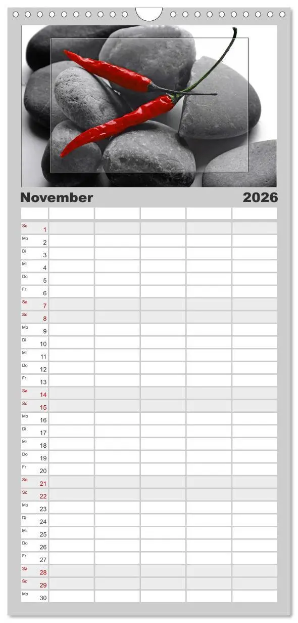 Bild: 9783516523270 | Familienplaner 2026 - Hot Chili Küchen Kalender mit 5 Spalten...