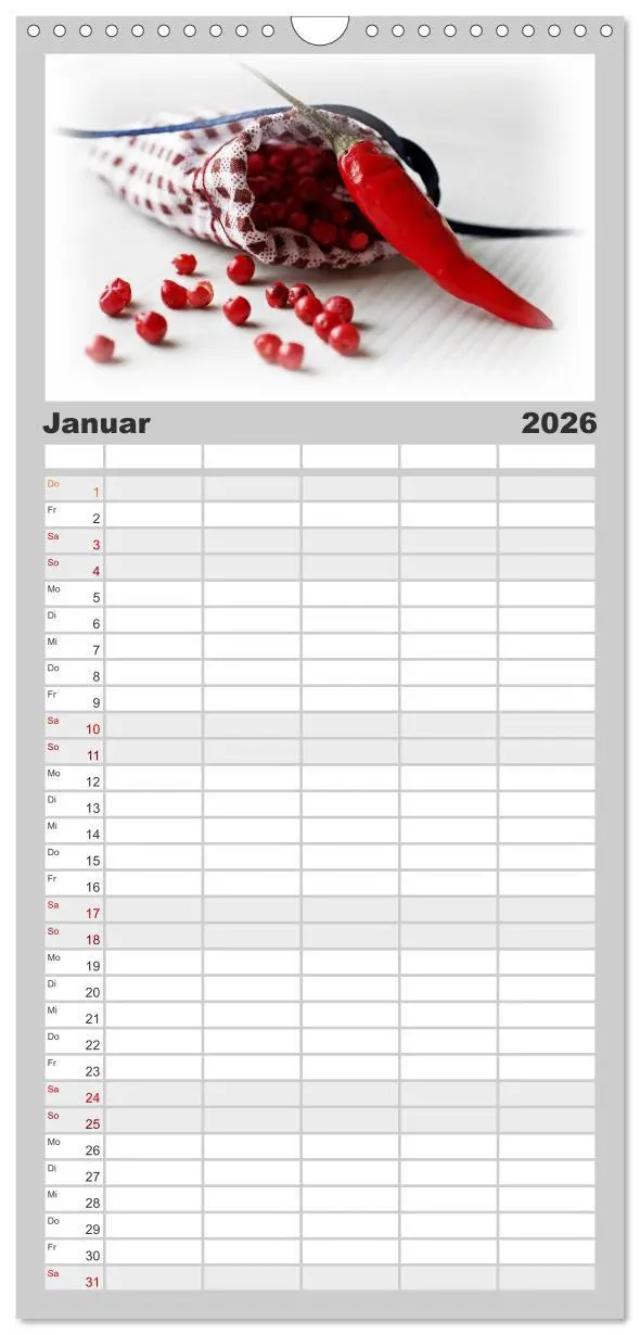 Bild: 9783516523270 | Familienplaner 2026 - Hot Chili Küchen Kalender mit 5 Spalten...