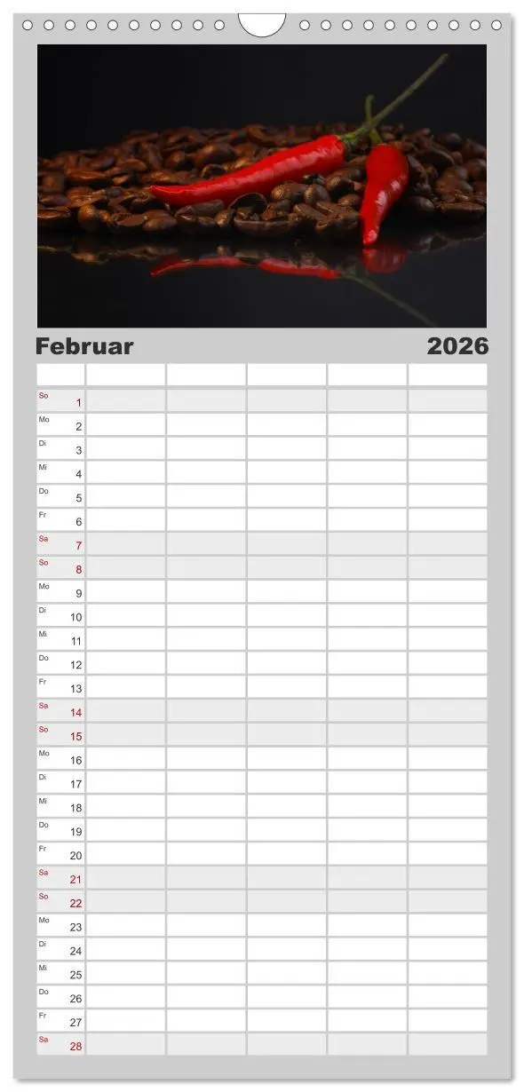 Bild: 9783516523270 | Familienplaner 2026 - Hot Chili Küchen Kalender mit 5 Spalten...