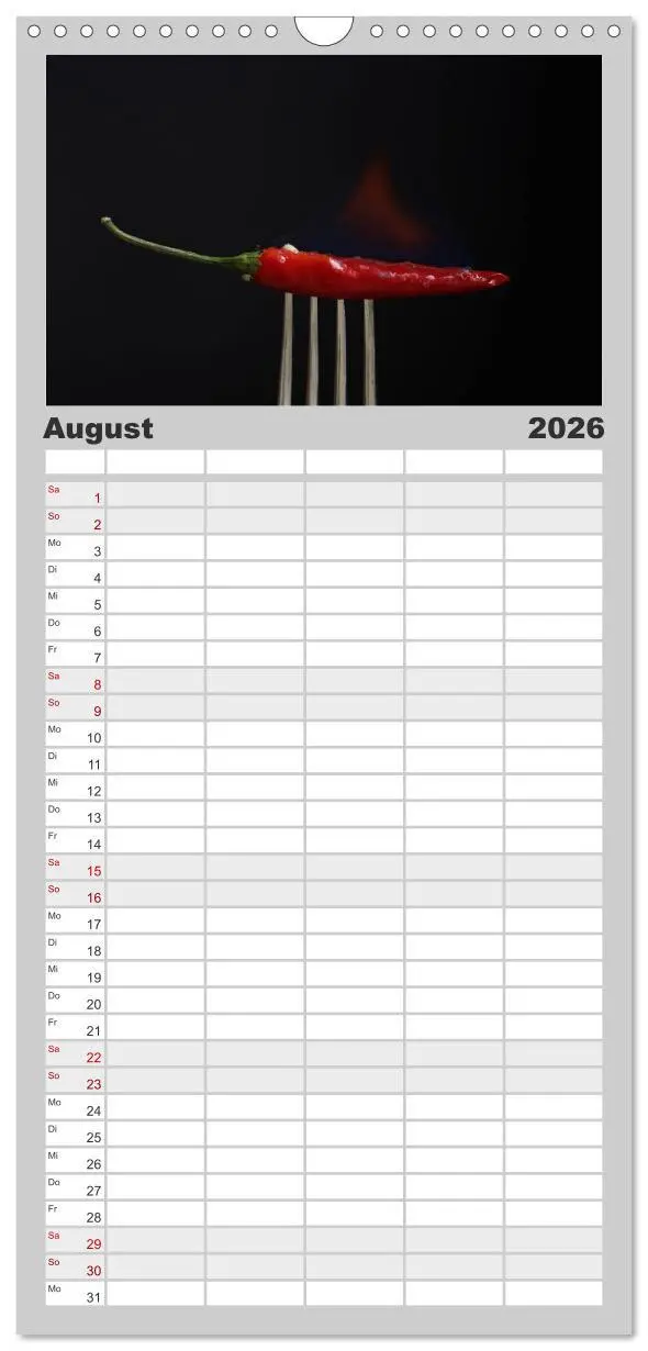 Bild: 9783516523270 | Familienplaner 2026 - Hot Chili Küchen Kalender mit 5 Spalten...