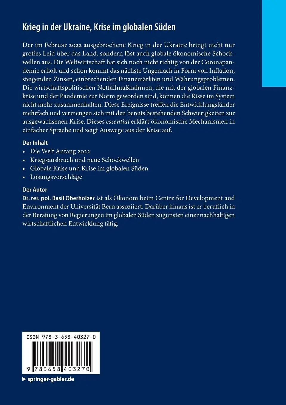 Rückseite: 9783658403270 | Krieg in der Ukraine, Krise im globalen Süden | Basil Oberholzer | vii