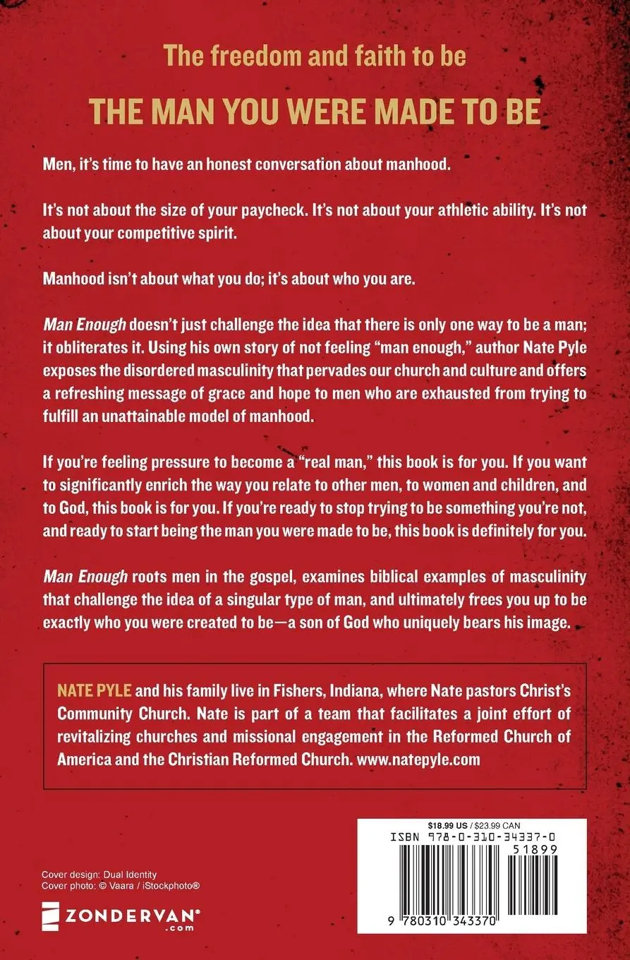 Rückseite: 9780310343370 | Man Enough | How Jesus Redefines Manhood | Nate Pyle | Taschenbuch