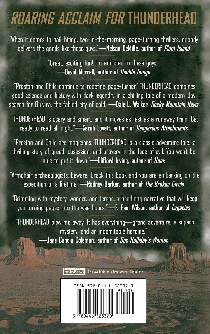 Rückseite: 9780446523370 | Thunderhead | Douglas Preston (u. a.) | Buch | Gebunden | Englisch