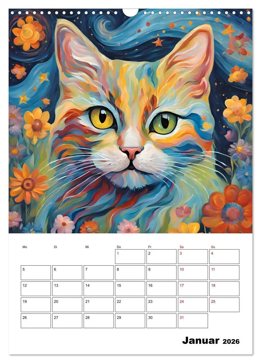 Bild: 9783457283370 | Katzenmagie (Wandkalender 2026 DIN A3 hoch), CALVENDO Monatskalender