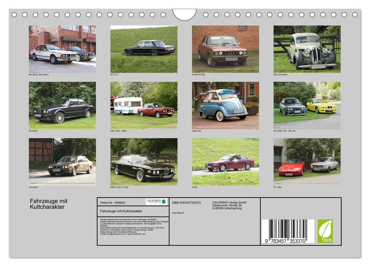 Bild: 9783457353370 | Fahrzeuge mit Kultcharakter (Wandkalender 2026 DIN A4 quer),...