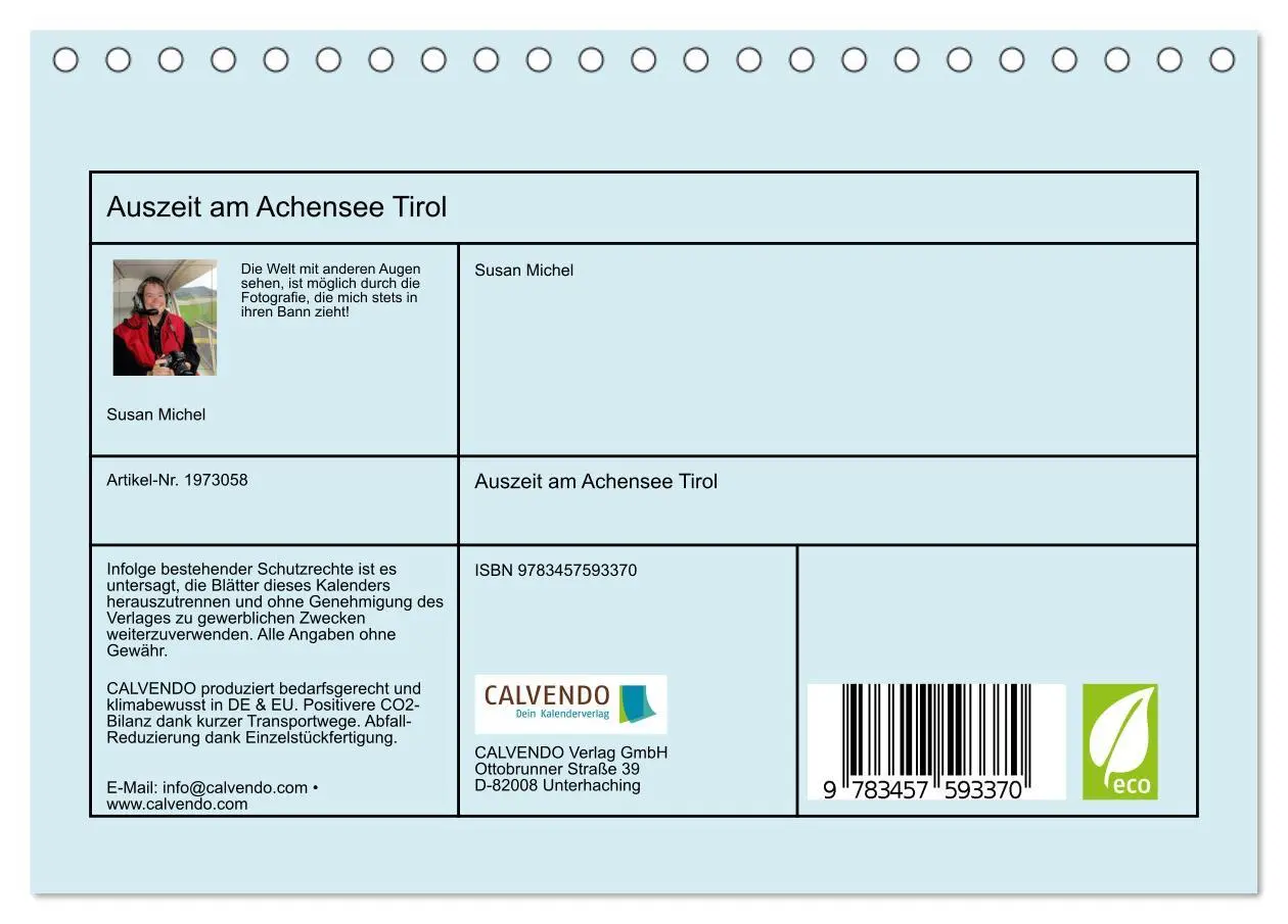 Bild: 9783457593370 | Auszeit am Achensee Tirol (Tischkalender 2026 DIN A5 quer),...