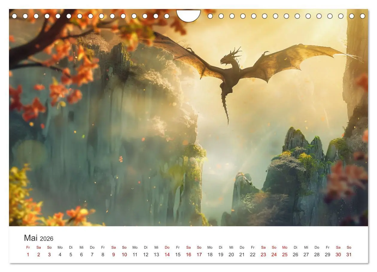 Bild: 9783457343470 | Das Jahr der Drachen (Wandkalender 2026 DIN A4 quer), CALVENDO...