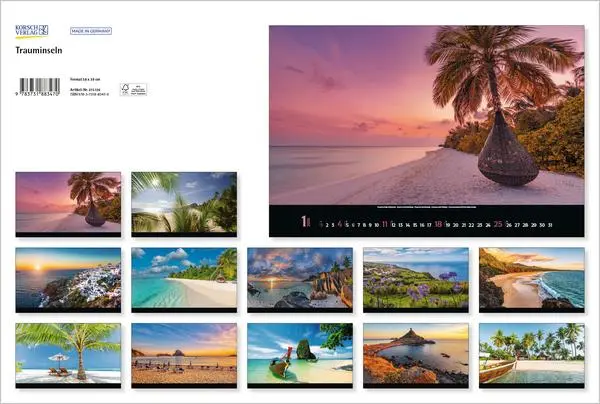 Bild: 9783731883470 | Trauminseln 2026 | Verlag Korsch | Kalender | 14 S. | Deutsch | 2026