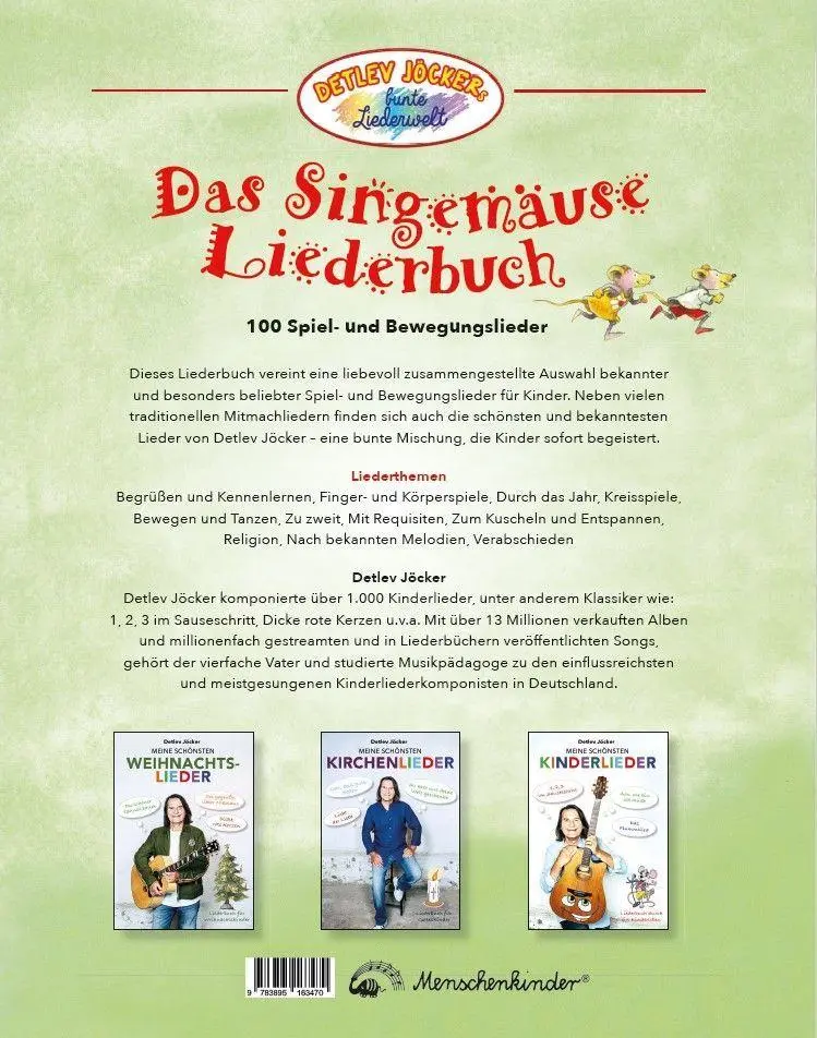Bild: 9783895163470 | Das Singemäuse Liederbuch (Originalgetreue Neuauflage) | Detlev Jöcker