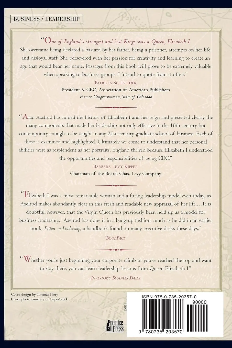Rückseite: 9780735203570 | Elizabeth I CEO | Alan Axelrod | Taschenbuch | Englisch | 2002