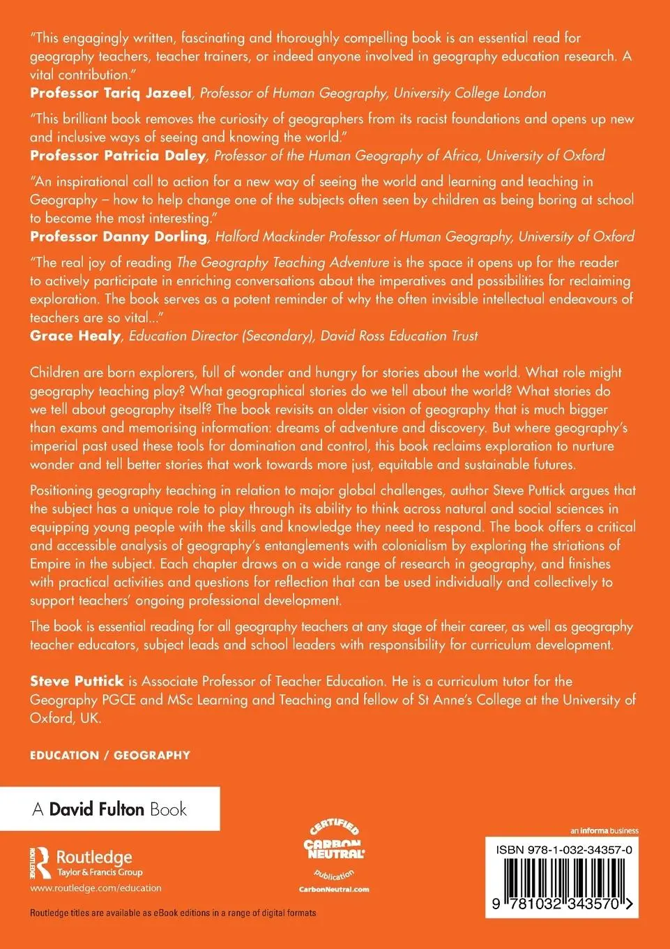 Rückseite: 9781032343570 | The Geography Teaching Adventure | Steve Puttick | Taschenbuch | 2023