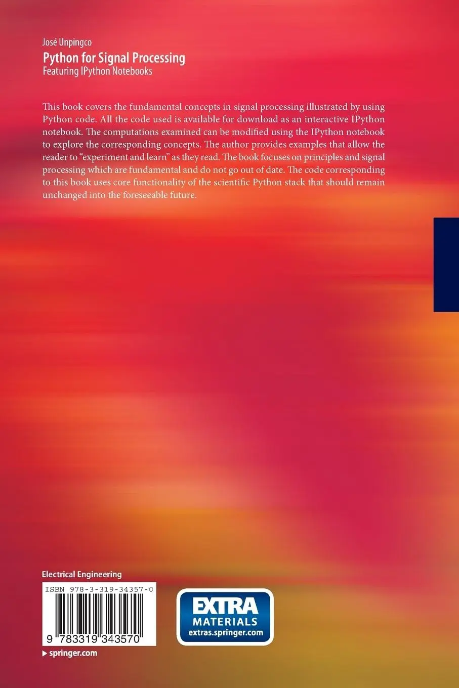 Rückseite: 9783319343570 | Python for Signal Processing | Featuring IPython Notebooks | Unpingco