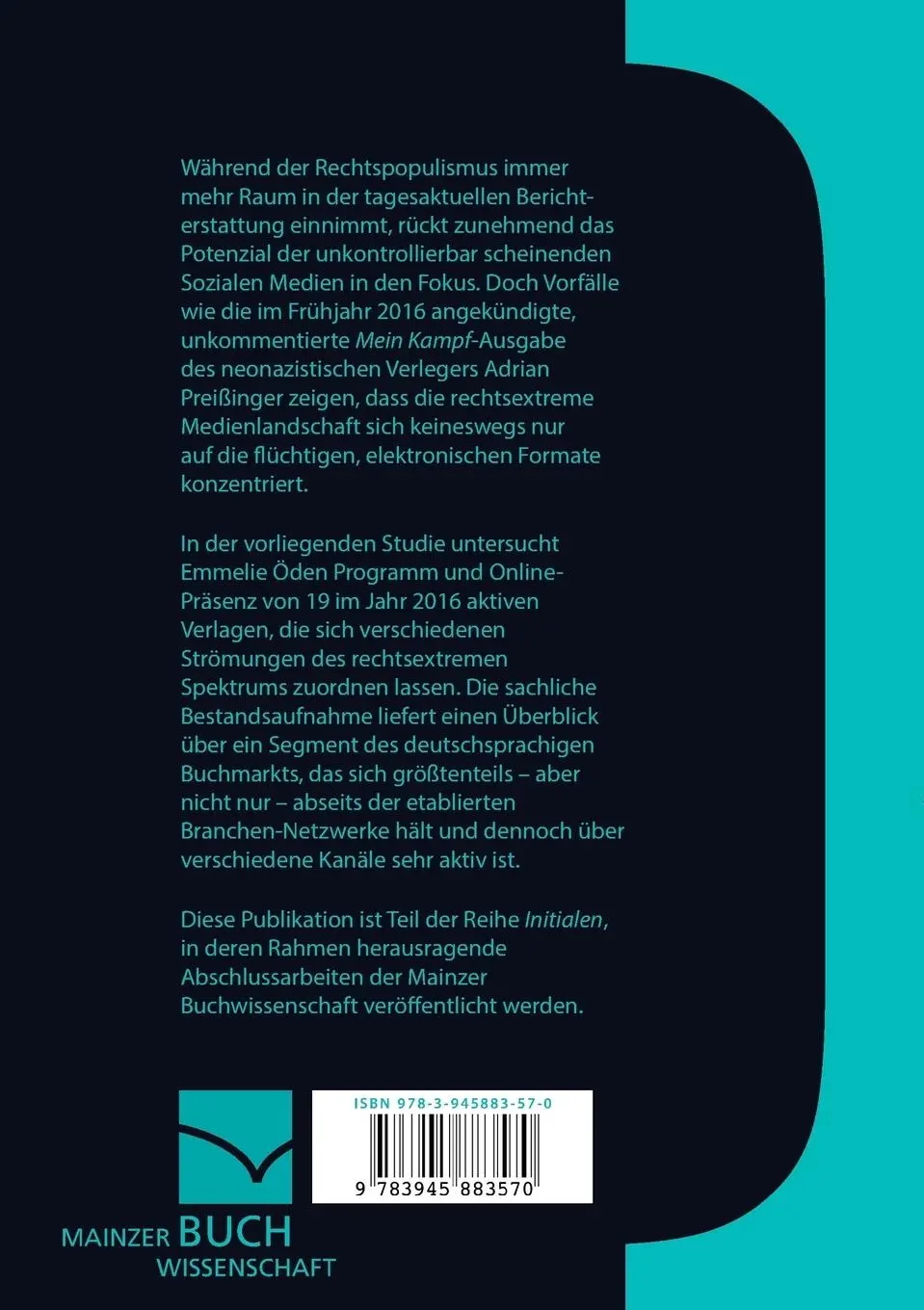 Rückseite: 9783945883570 | Rechtsextreme Verlage in Deutschland | Eine aktuelle Bestandsaufnahme