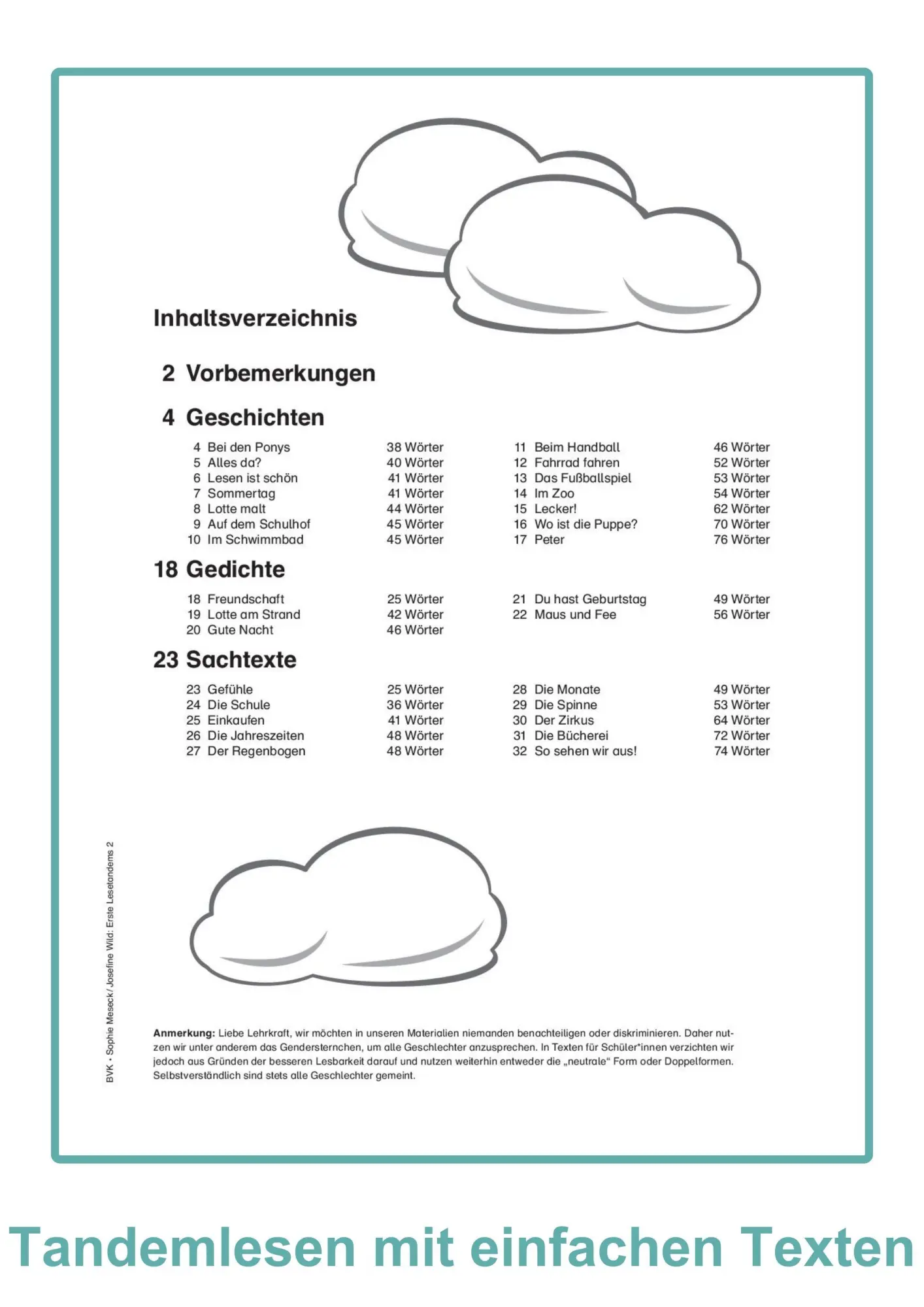 Bild: 9783965203570 | Erste Lesetandems Einfache Texte | Sophie Meseck (u. a.) | Broschüre
