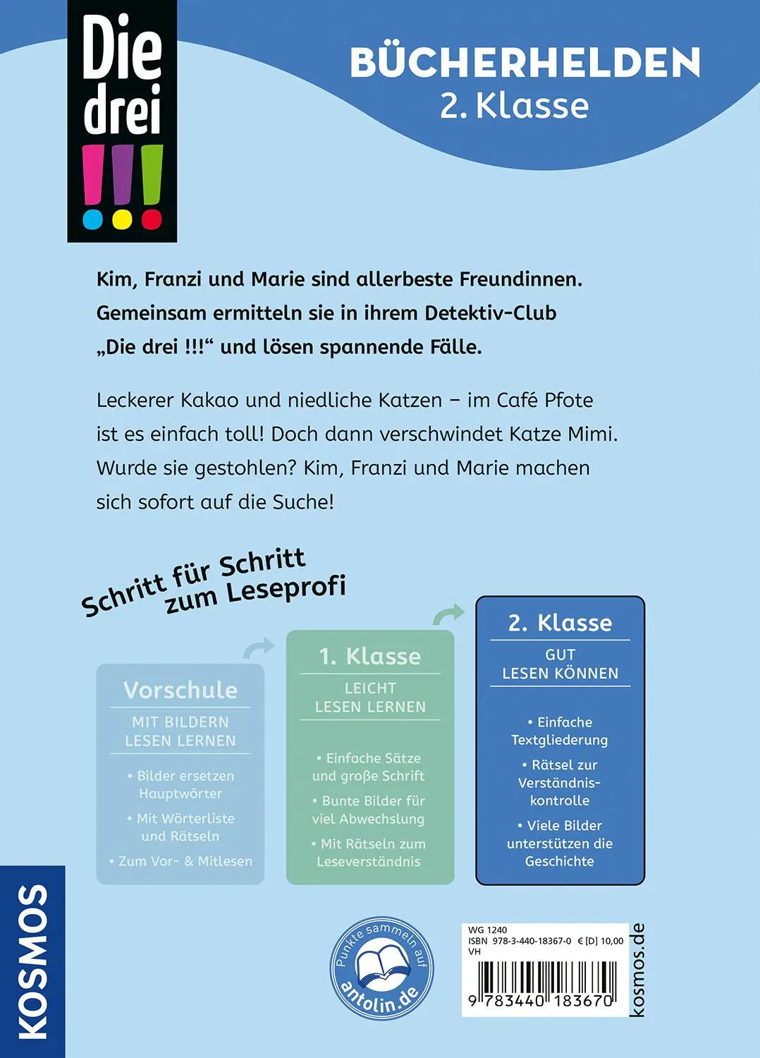 Rückseite: 9783440183670 | Die drei !!!, Bücherhelden 2. Klasse, Tatort Katzen-Café | Heger